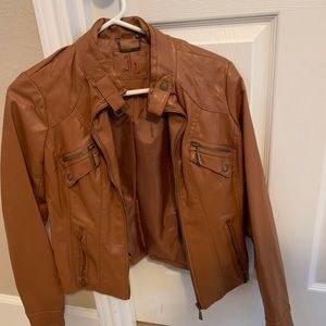 Tan faux leather jacket